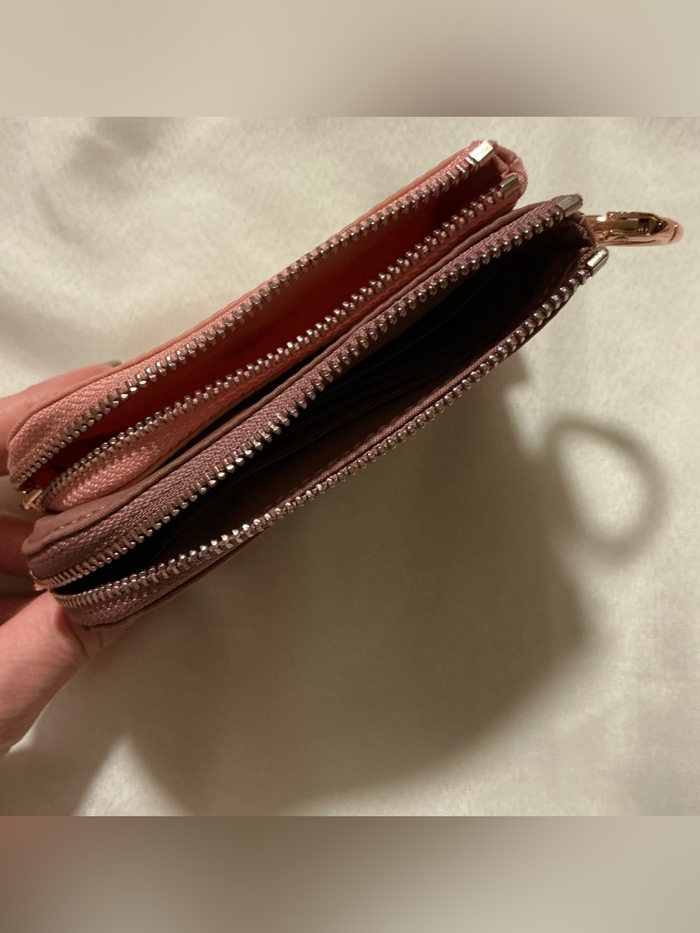 lululemon | Double Zip Clippable Card Pouch Red Clay/Tea Rose NWOT - Picture 6 of 9